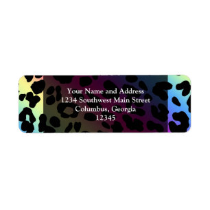 Neon Rainbow Leopard Pattern Print