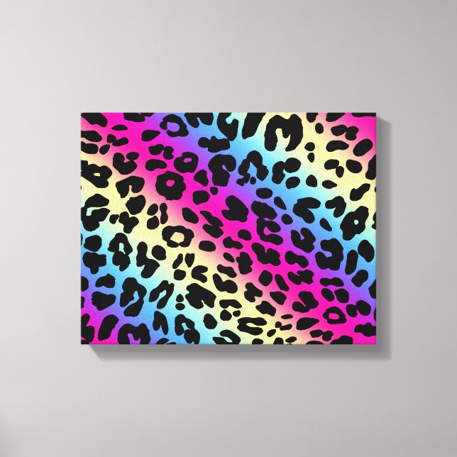 Neon Rainbow Leopard Pattern Print (Front)