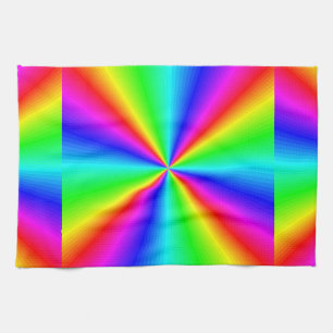 Neon Rainbow Prism Kitchen Towel