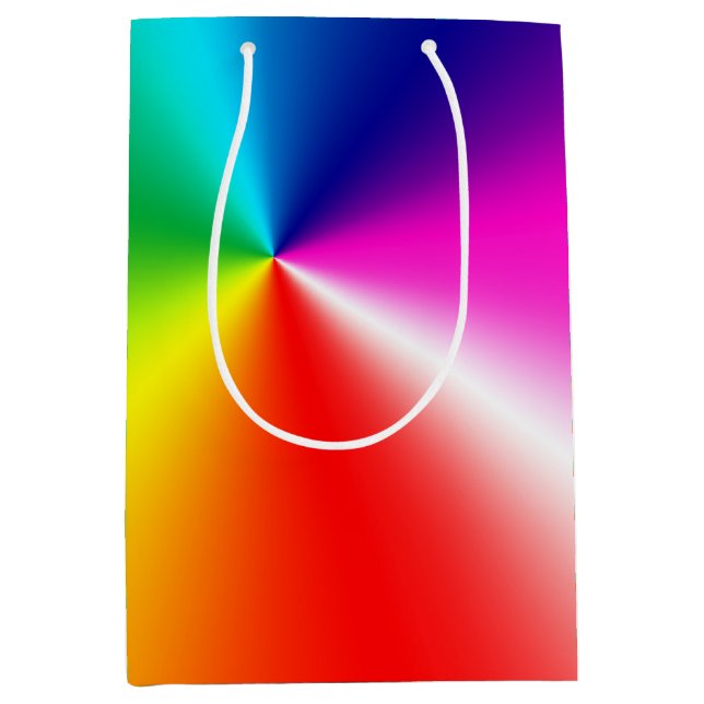 Neon Rainbow Spectrum Abstract Medium Gift Bag (Front)