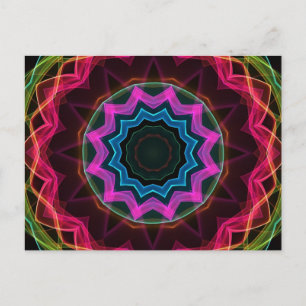 Neon Rainbow Star Postcard
