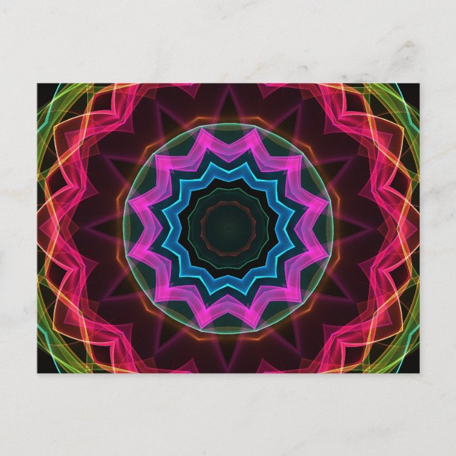 Neon Rainbow Star Postcard (Front)