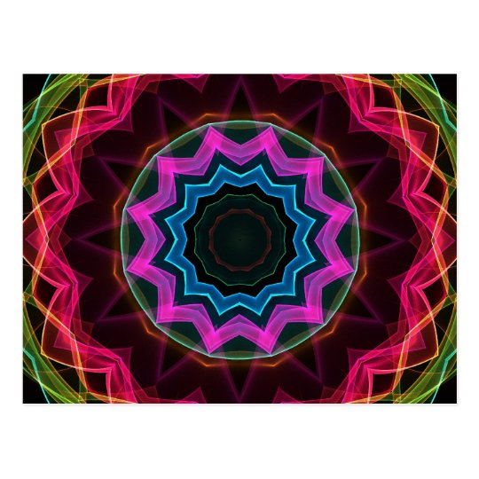 Neon Rainbow Star Postcard