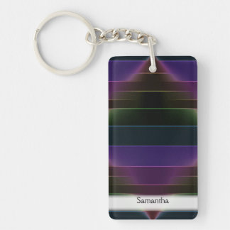 Neon Rainbow Stripes Keychain