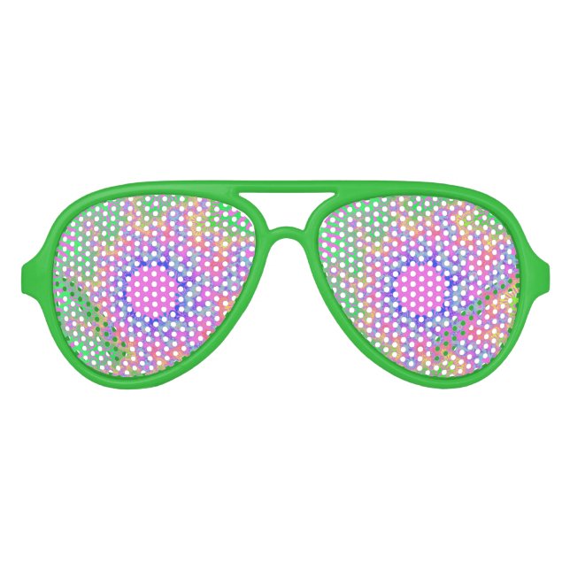Neon Rainbow Sunburst Aviator Sunglasses (Front)