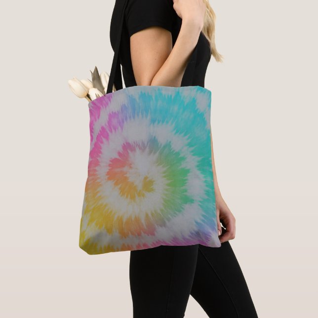 Neon Rainbow Tie Dye Case-Mate iPhone Case Tote Bag (Close Up)