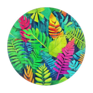 Neon Rainforest Fantasy Cutting Board