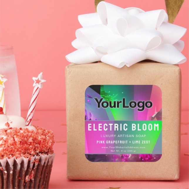 Neon Rave-Inspired Handmade Etsy Product Label   (Party)