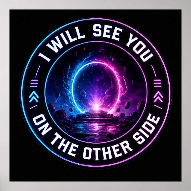 Neon Realms & Portals Poster (Front)