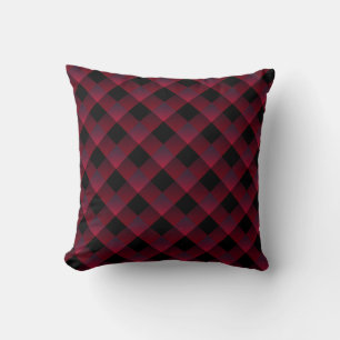 Neon Red Black Throw Pillow Modern Design