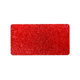 Neon red glitter label