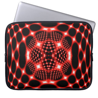 Neon red glob fractal laptop sleeve