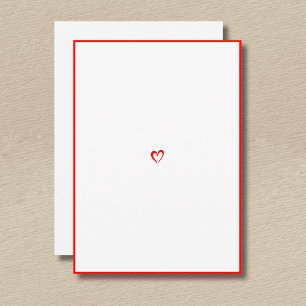 Neon Red Minimal Border Little Heart No Text  Card
