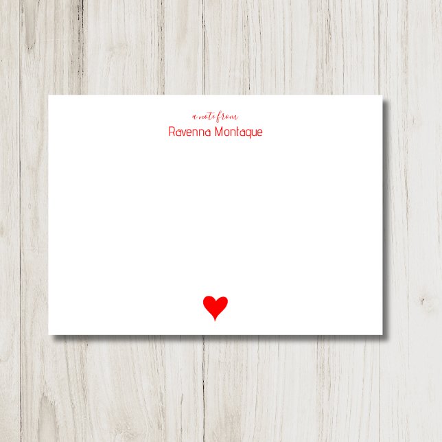 Neon Red Simple Heart Custom Name Wedding Card (Creator Uploaded)