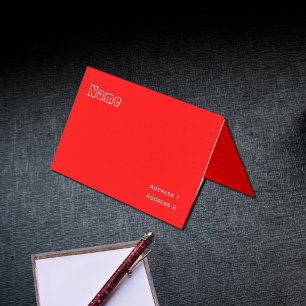 neon red  solid colour business card