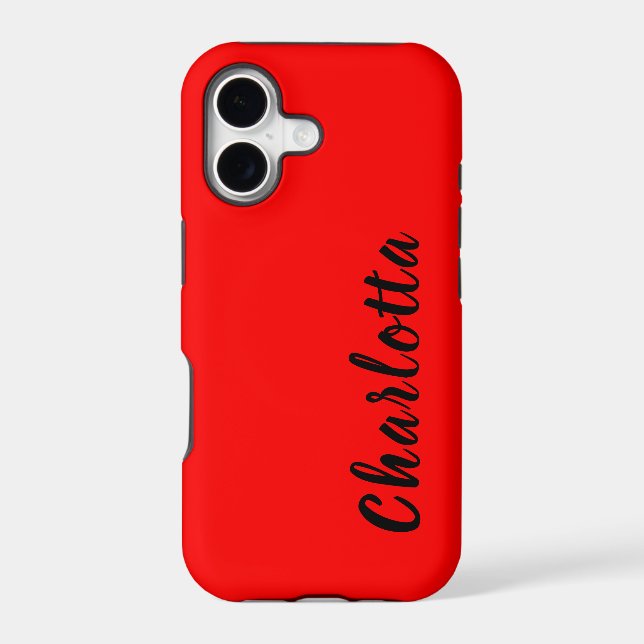 Neon Red Solid Colour | Custom Personalize (Back)