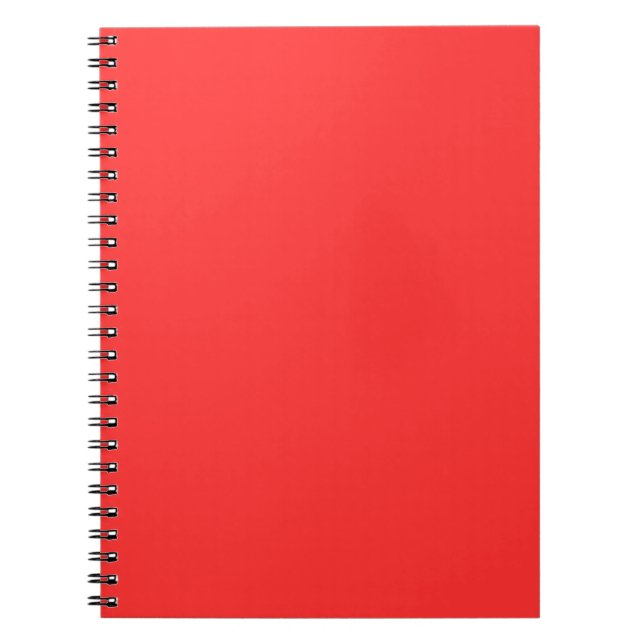 Neon Red Solid Colour Minimalist Notebook (Front)