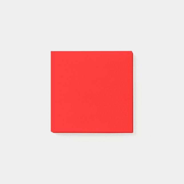 Neon Red Solid Plain  Post-it Notes (Front)