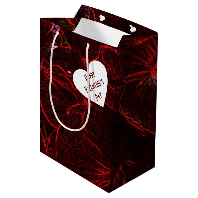 Neon Red Violas Medium Gift Bag (Back Angled)
