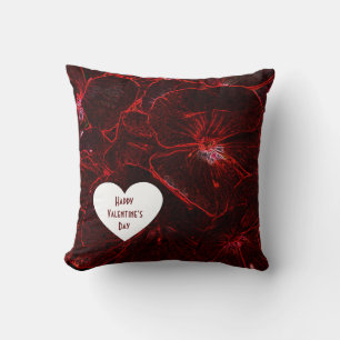 Neon Red Violas Throw Pillow