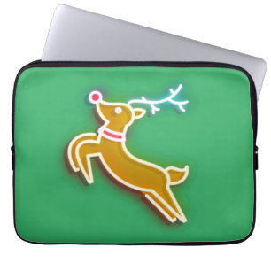 Neon Reindeer  Laptop Sleeve