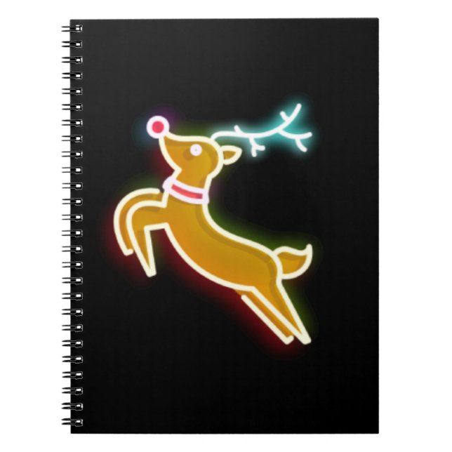 Neon Reindeer  Notebook (Front)