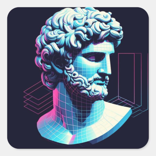 Neon Renaissance Square Sticker (Front)