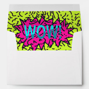 Neon Retro 80's 90's Scribbled Wow! Typography Envelopes