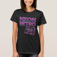 NEON RETRO – 80s Arcade Synthwave Cassette T-Shirt