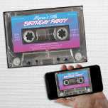 Neon Retro 80s Cassette 50th Birthday Party Invitation<br><div class="desc">Neon Retro 80s Cassette 50th Birthday Party Invitation. Transport yourself back to the vibrant and electrifying era of the 80s with our Neon Retro Cassette Birthday Party theme! Let's celebrate in true throwback style with neon lights, bold colours, and iconic cassette tapes. Get ready to groove to your favourite 80s...</div>