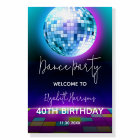 Neon Retro Dance Disco Birthday Party Welcome
