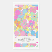 Neon Retro Floral Pink Pretty Chic Bridal Shower
