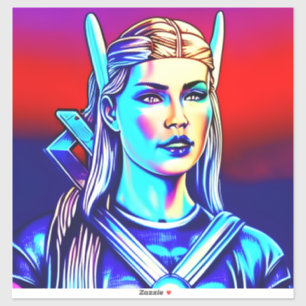 Neon Retro Viking Toute taille Vinyl Sticker
