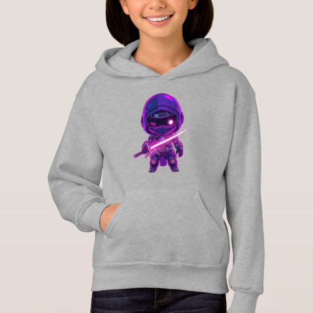 Neon Robotic Ninja – Cute Cyberpunk Style Characte (Front)
