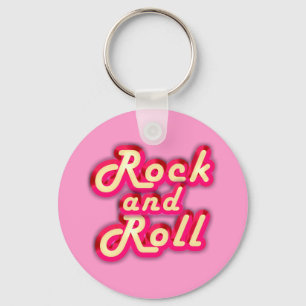 Neon Rock and Roll Keychain
