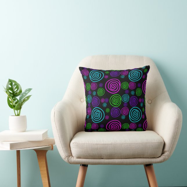 Neon Rolls 16x16 Throw Pillow (Chair)