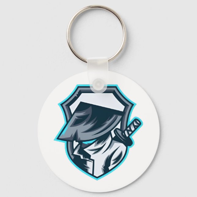 Neon Ronin: Shadow Blade Crest Keychain (Front)