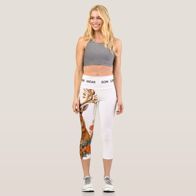 NEON ROSE CAPRI LEGGINGS (Front)
