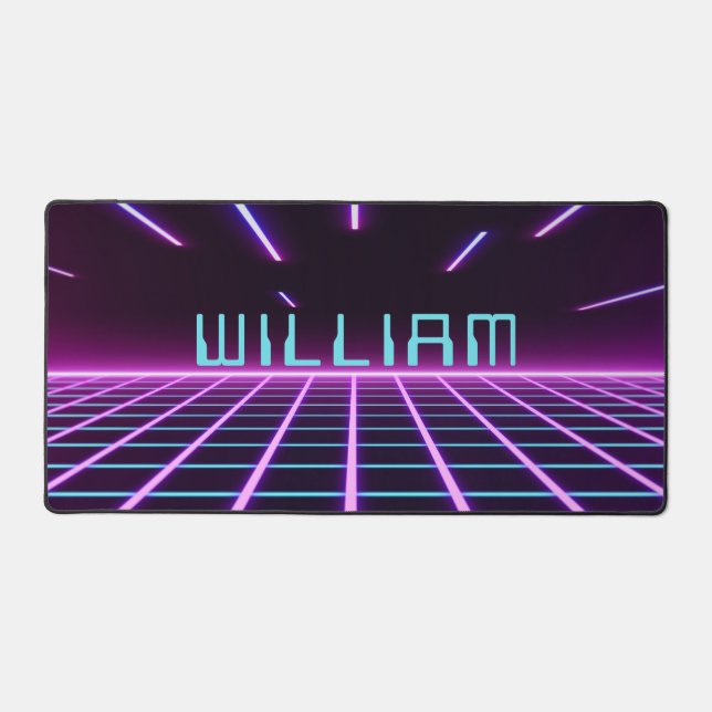 Neon rose futuriste Retro Style 80s jeu vidéo (Recto)