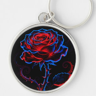 Neon Rose Keychain
