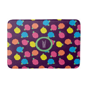 Neon Roses Bath Mat