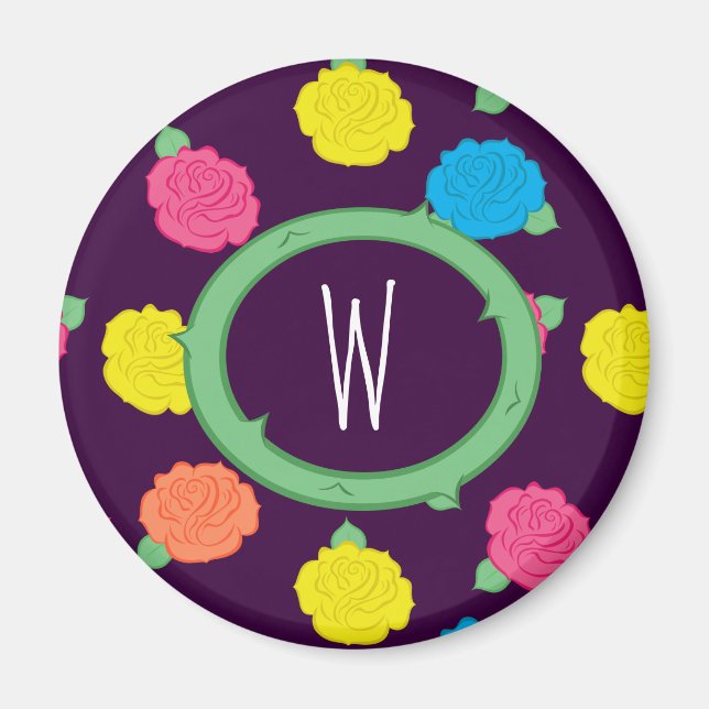 Neon Roses Magnet (Front)