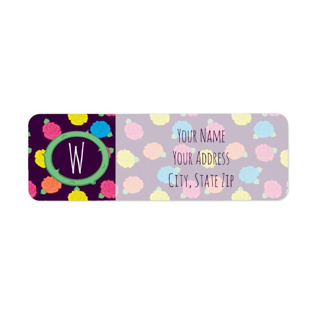 Neon Roses Return Address Label (Front)