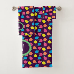 Neon Roses Towel Set