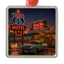 Neon Route 66 Motel Tree Keepsake