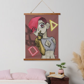 Neon rush hanging tapestry