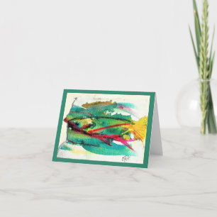 Neon Salmon Thank You Card