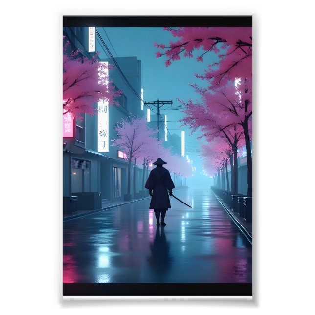 Neon Samurai Nights – Cyberpunk Tokyo Anime Poster (Devant)