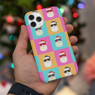 Neon Santa with Sunglasses Colourful Cool Pattern iPhone 12 Pro Max Case