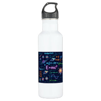 Neon Science Equations Water Bottle | Physics Math